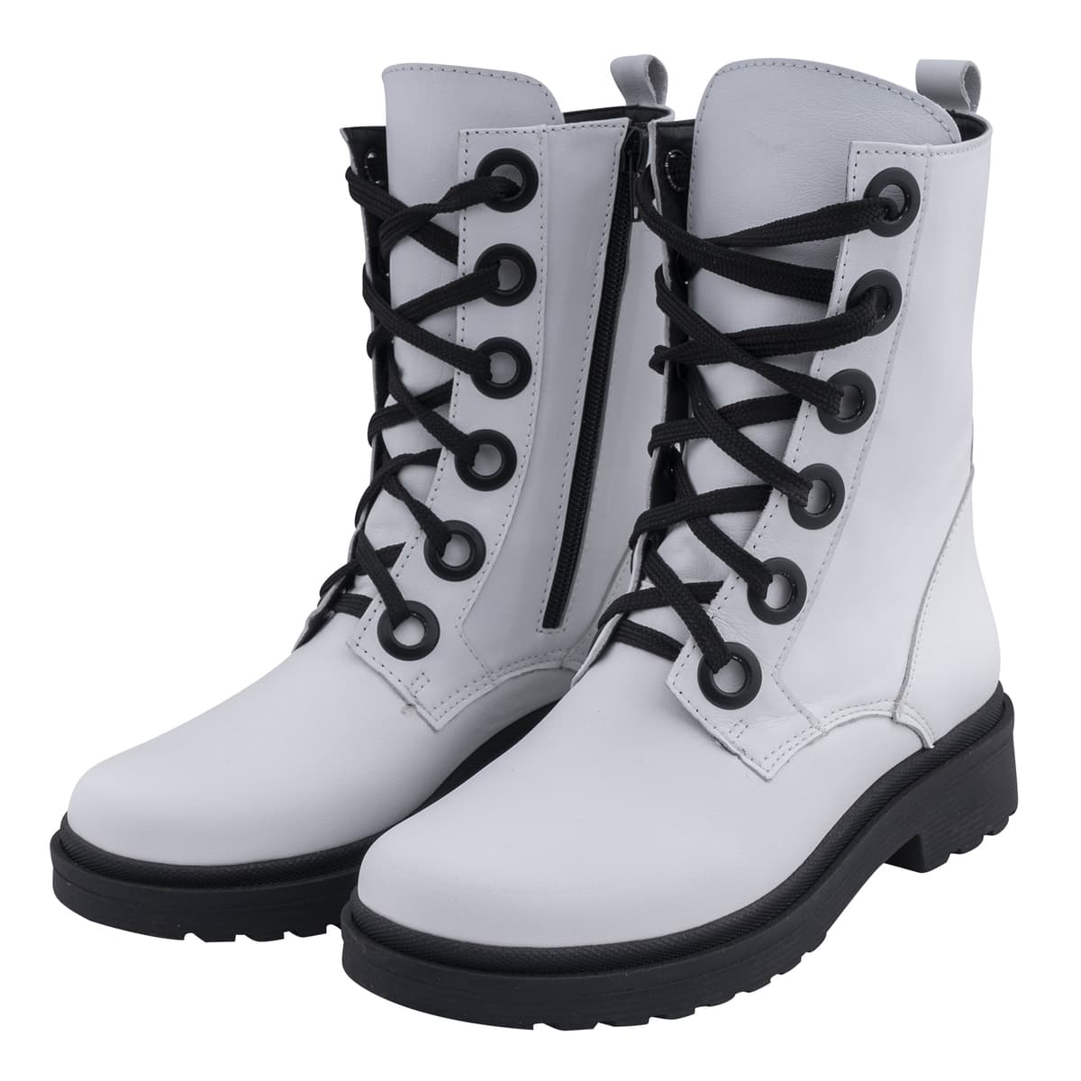Λευκά Biker Boots 100% Leather