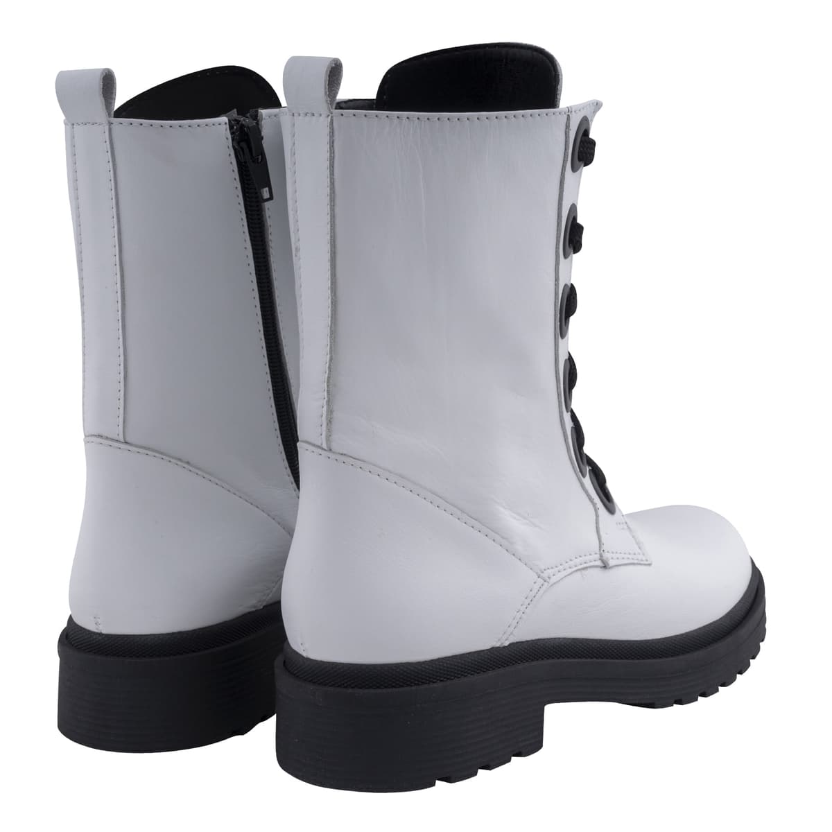 Λευκά Biker Boots 100% Leather