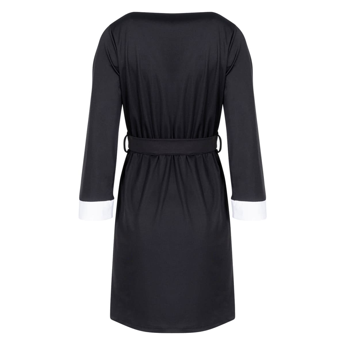 Φόρεμα μαύρο κρουαζέ με λευκές λεπτομέρειες