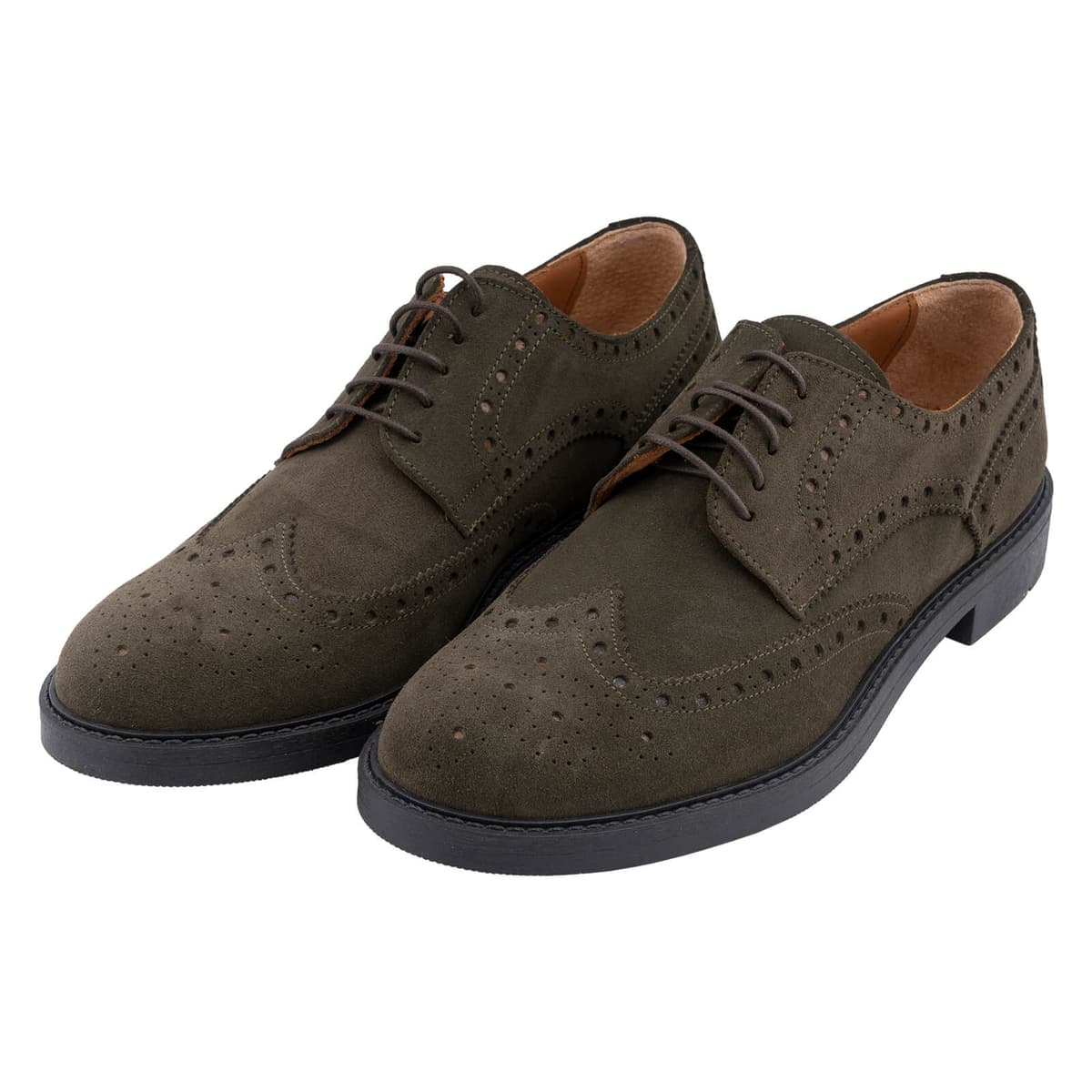 Πράσινο Σουέντ Brogue Leather Shoes