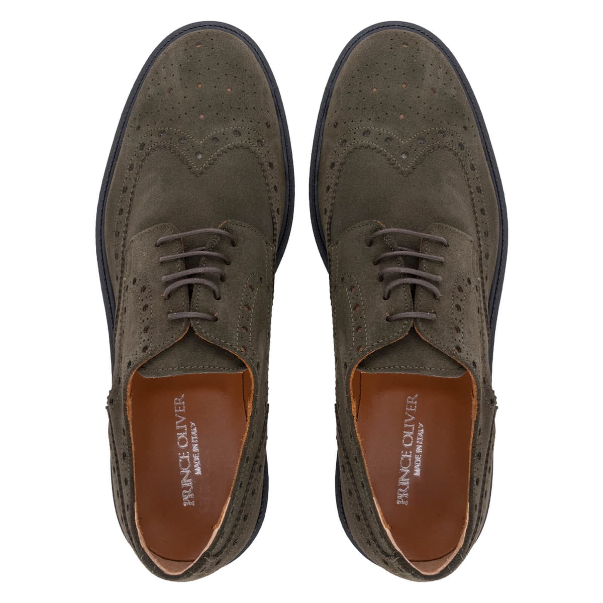 Πράσινο Σουέντ Brogue Leather Shoes