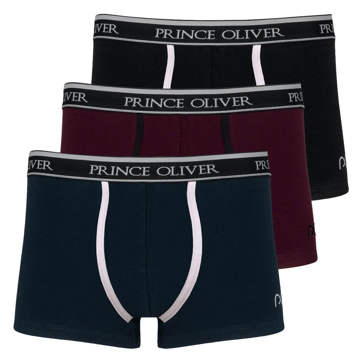 Σετ Boxer 3 Τεμ. Μαύρο/Μπλε Σκούρο/Μπορντώ Cotton Stretch