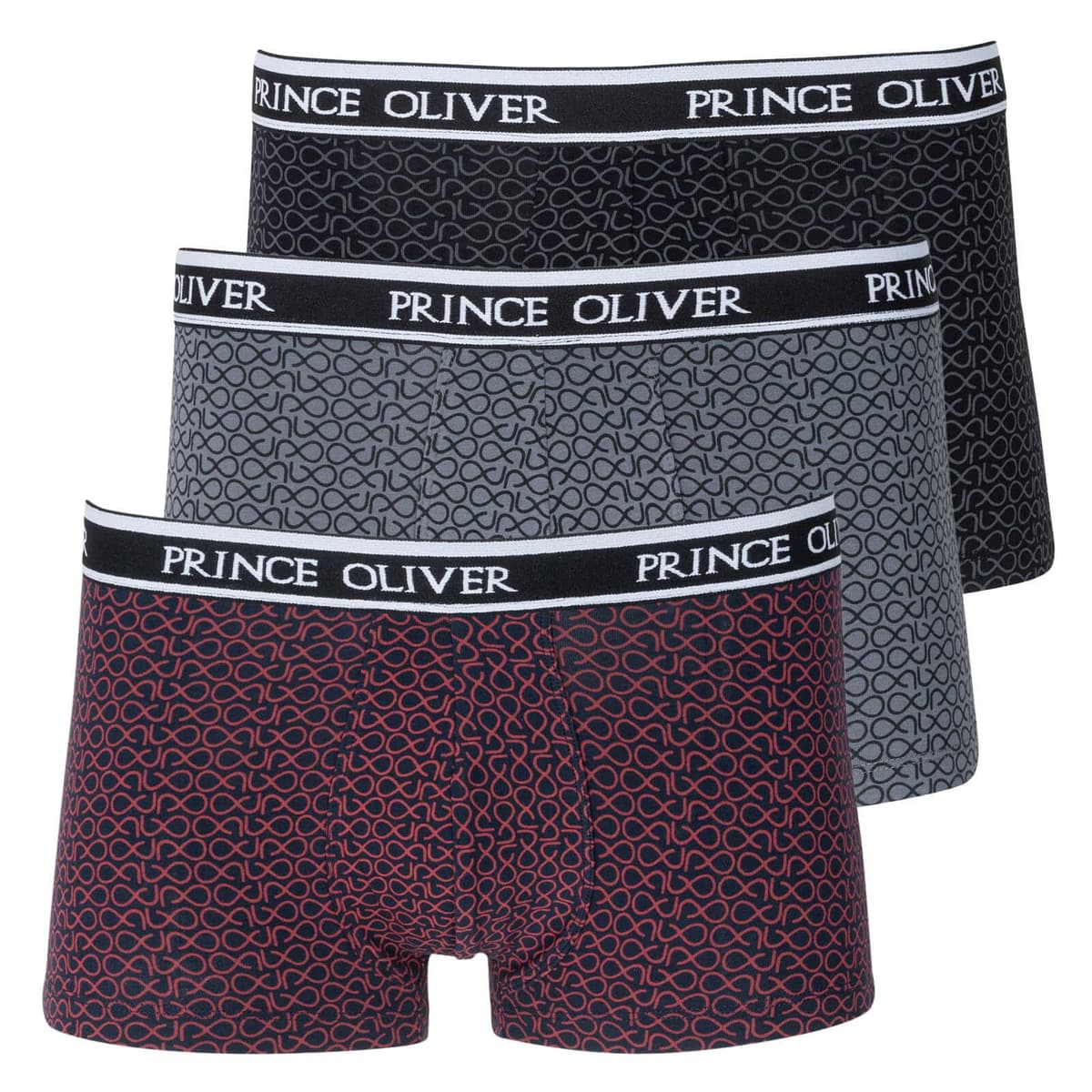 LIMITED EDITION Σετ Boxer 3 Τεμ. Μαύρο/Γκρι/Μπορντώ Cotton Stretch