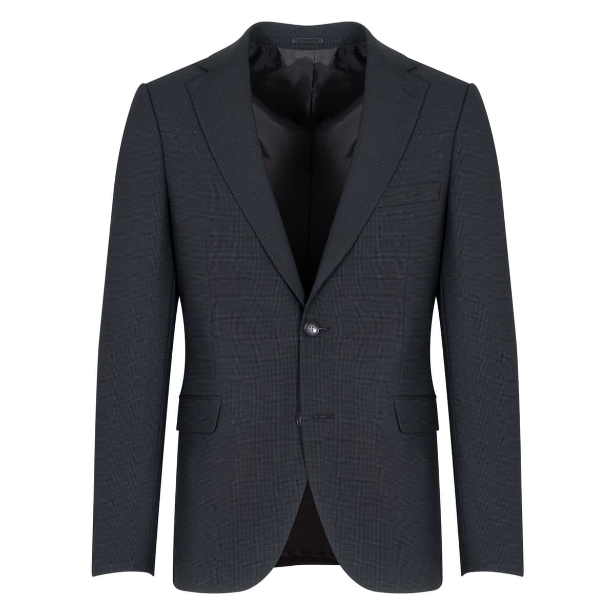 Κοστούμι Μαύρο με Μικροσχέδιο Virgin Wool (Modern Fit)