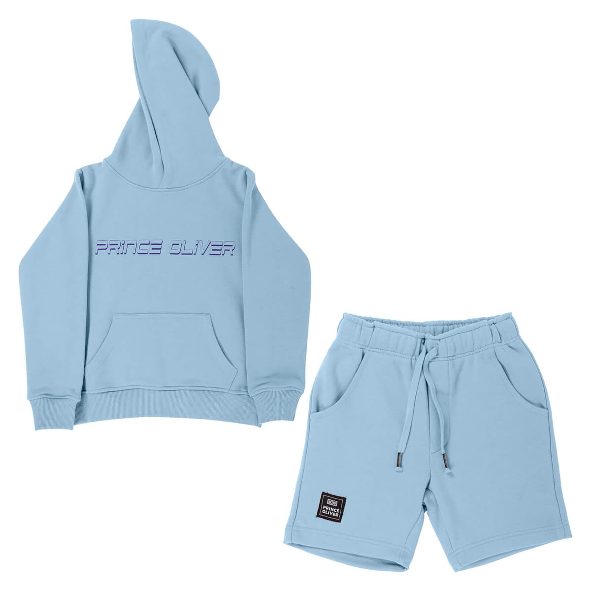 παιδικό σετ φόρμας σιέλ φούτερ/βερμούδα 100% Cotton