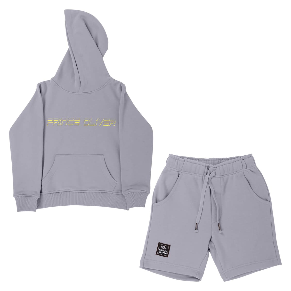 παιδικό σετ φόρμας γκρι φούτερ/βερμούδα 100% Cotton