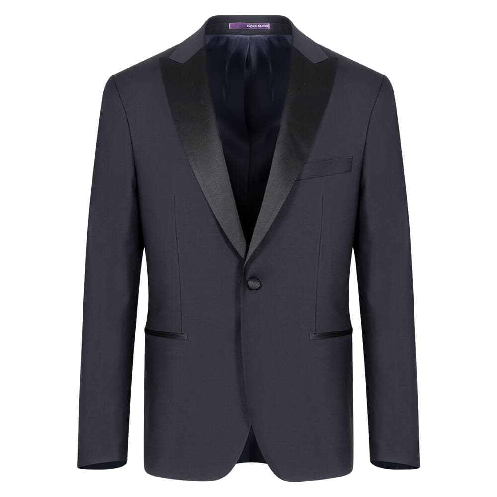 Γαμπριάτικο Tuxedo Μαύρο με Peak Σατέν Πέτο (Modern Fit)