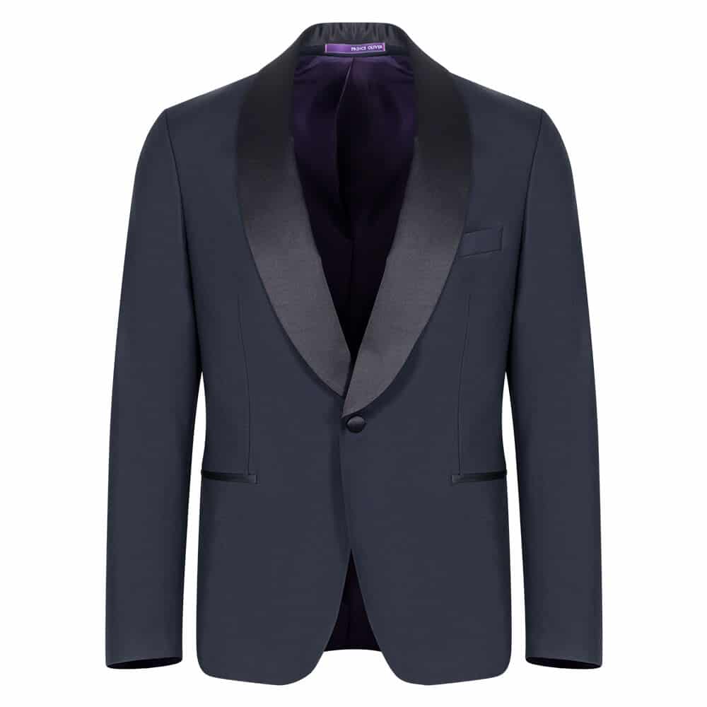 Γαμπριάτικο Tuxedo Μπλε Σκούρο με Shawl Σατέν Πέτο (Modern Fit)