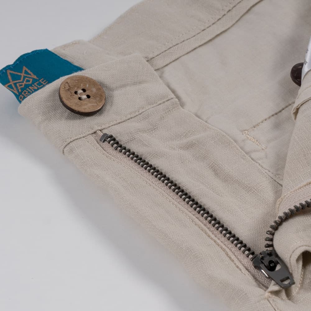 Βερμούδα Μπεζ 100% Λινή (Modern Fit)