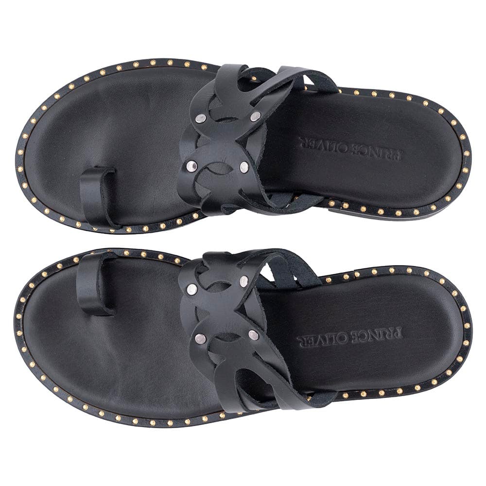 Δερμάτινα Σανδάλια Μαύρα