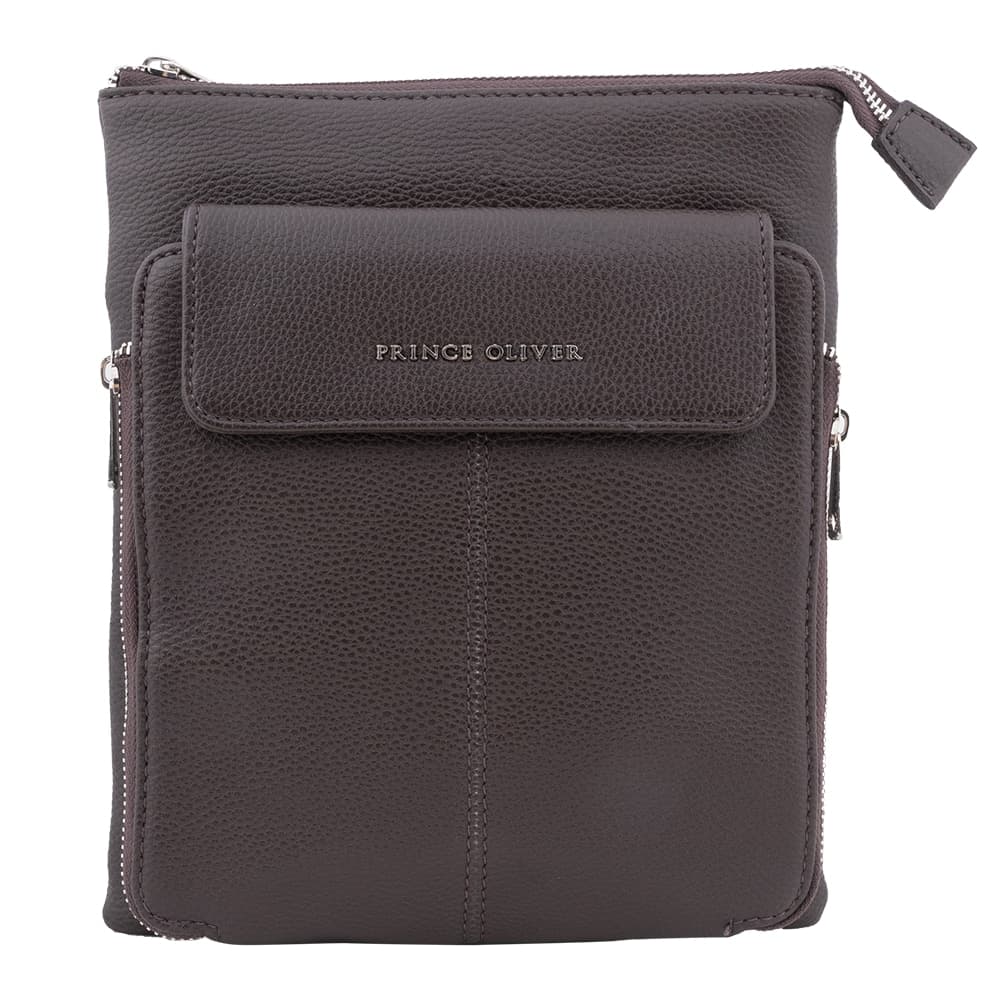 Ανδρική Τσάντα Messenger Bag Καφέ Σκούρο