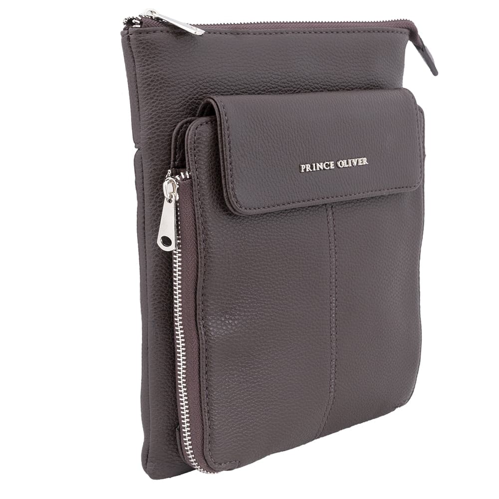 Ανδρική Τσάντα Messenger Bag Καφέ Σκούρο