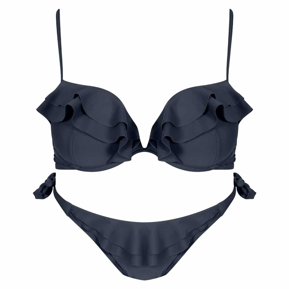 Μαγιό Μπικίνι Μαύρο με Φουρό