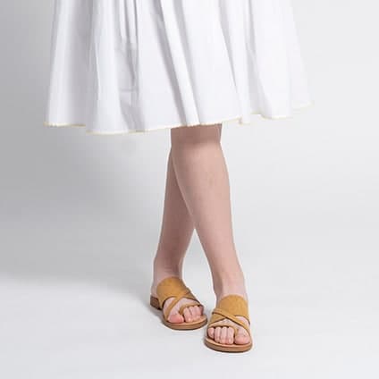 Δερμάτινα Σανδάλια Κίτρινα