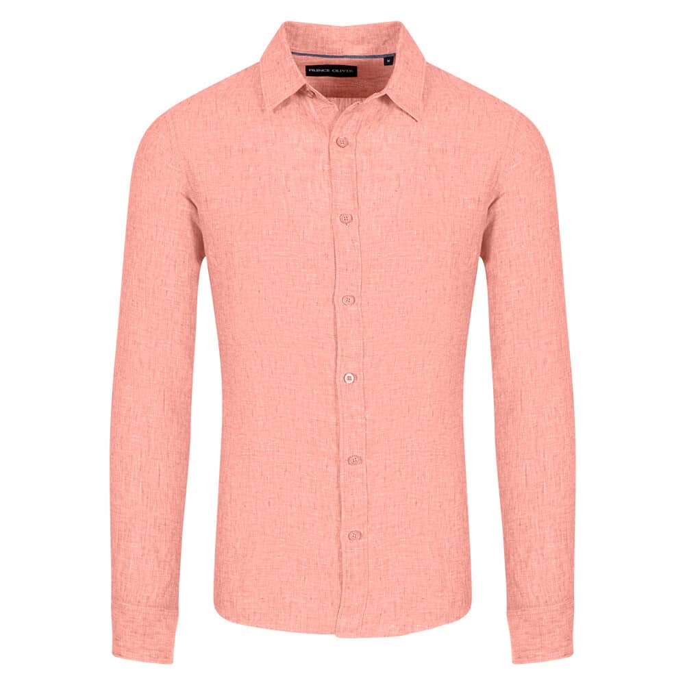 Πουκάμισο Πορτοκαλί 100% Λινό (Modern Fit)