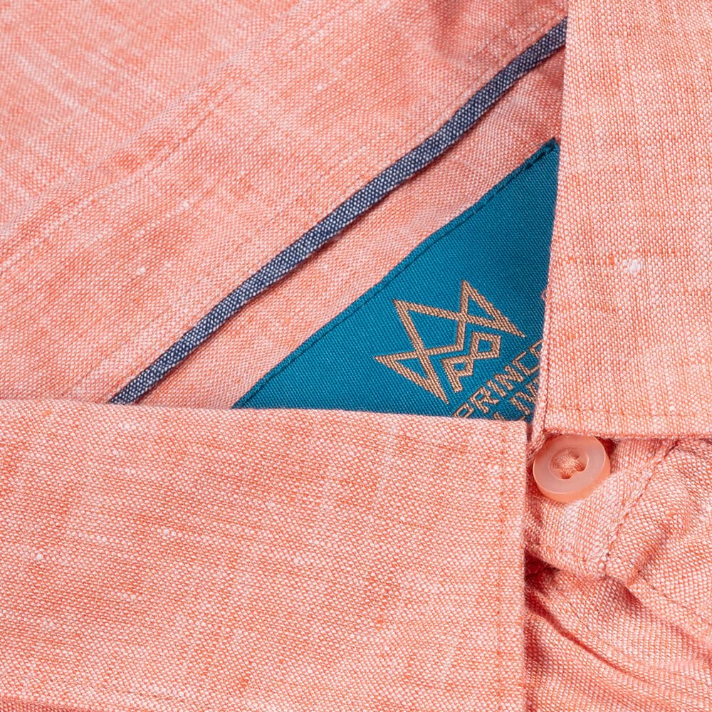 Πουκάμισο Πορτοκαλί 100% Λινό (Modern Fit)