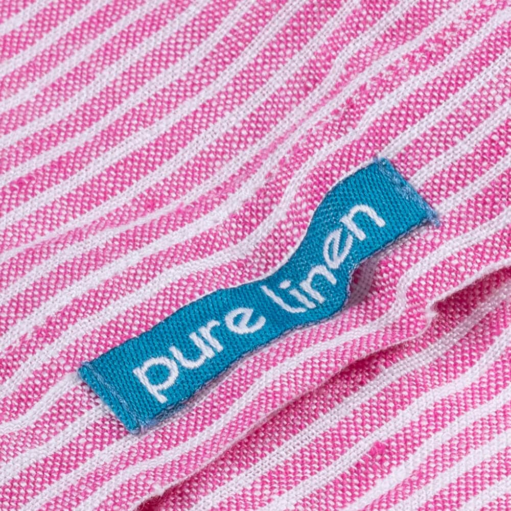 Πουκάμισο Λινό Ροζ Ριγέ 100% Λινό (Modern Fit)