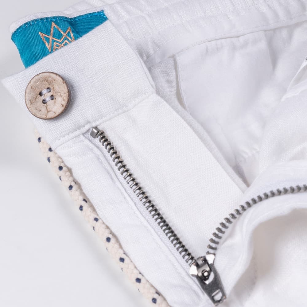 Βερμούδα Λευκή 100% Λινή (Modern Fit)