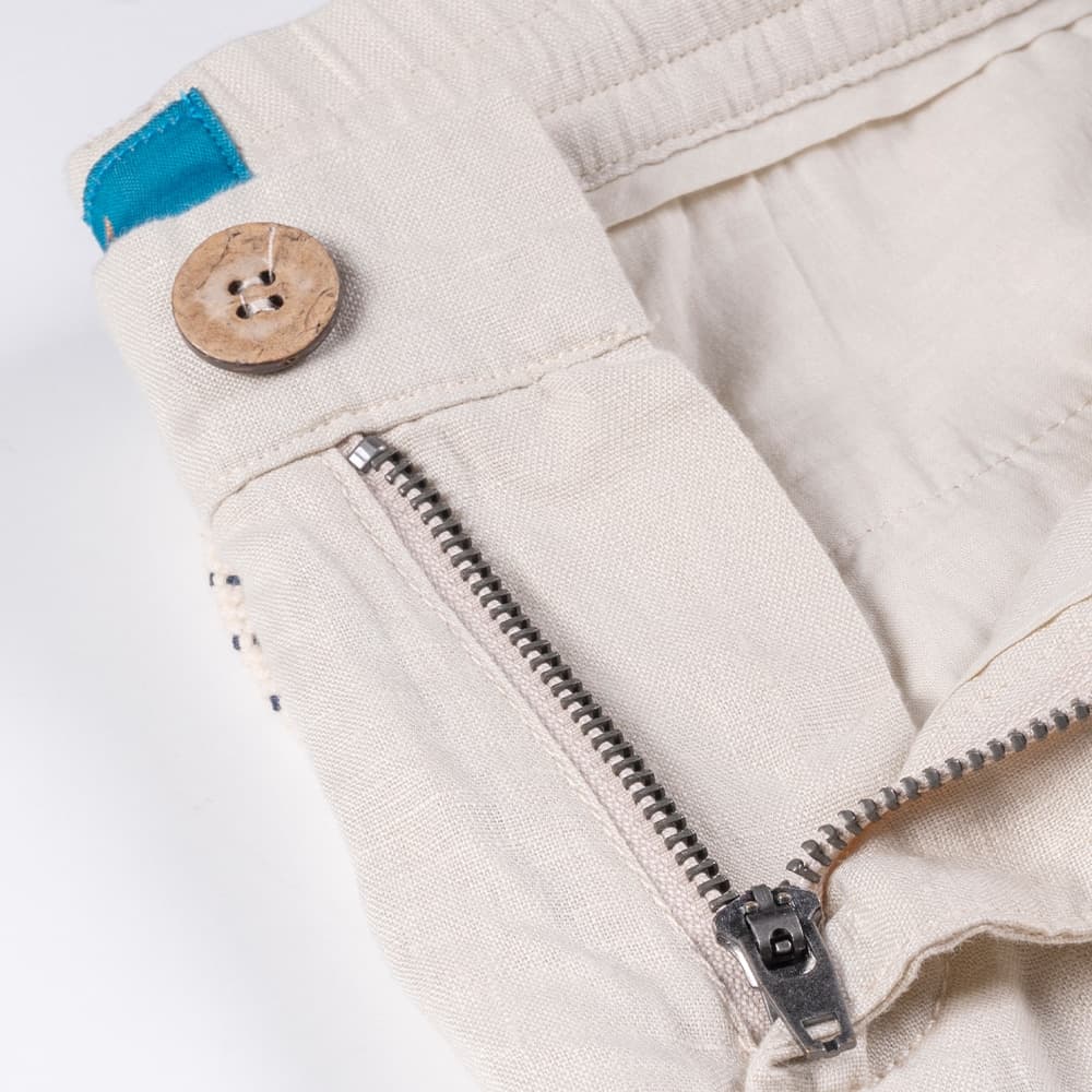 Βερμούδα Μπεζ 100% Λινή (Modern Fit)