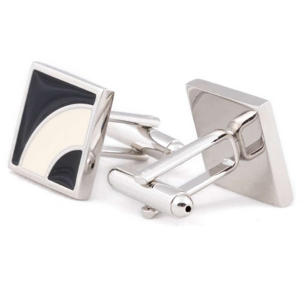 Τετράγωνα Μανικετόκουμπα Μαύρο/Άσπρο