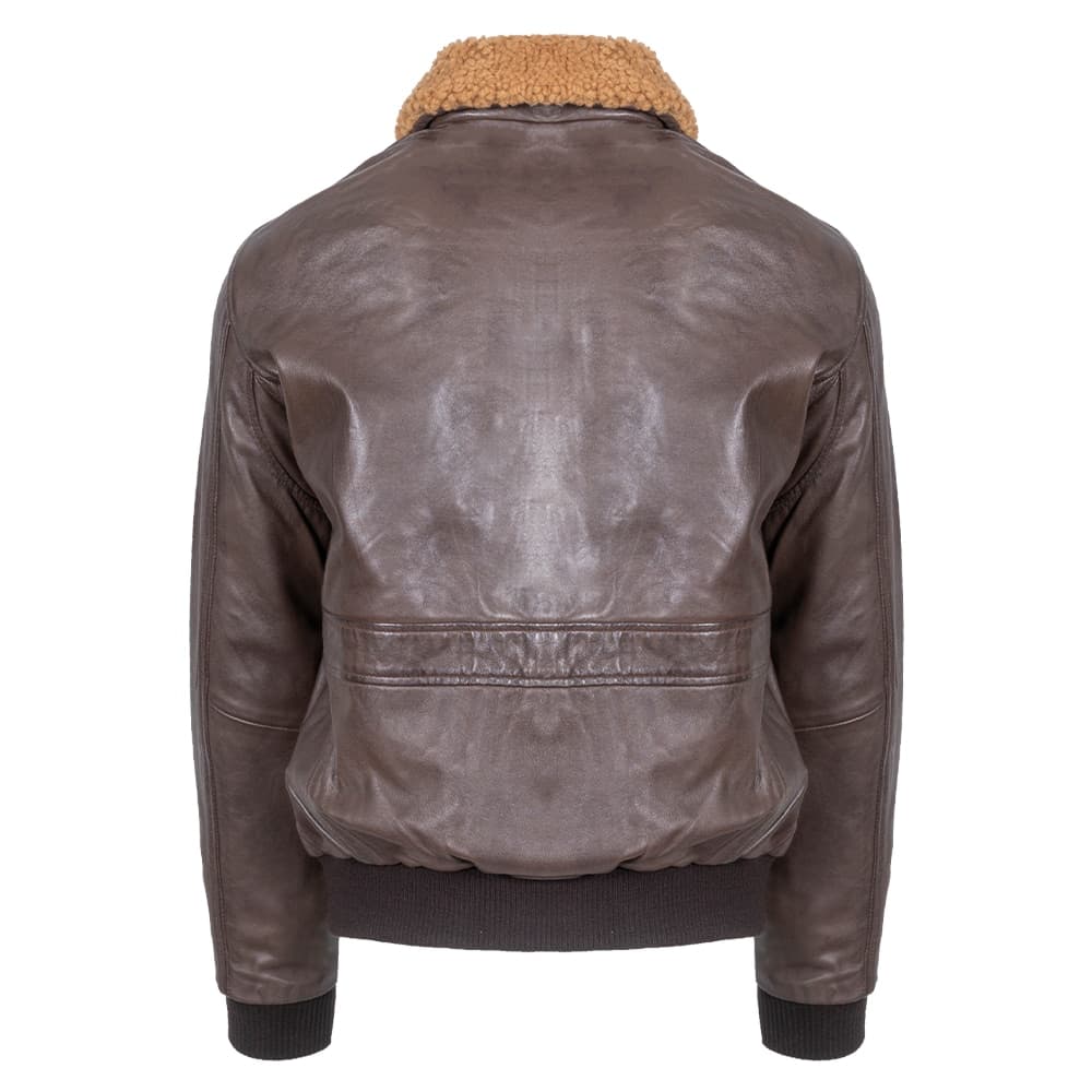Δερμάτινο Μπουφάν Καφέ Aviator 100% Leather Jacket (Modern Fit)