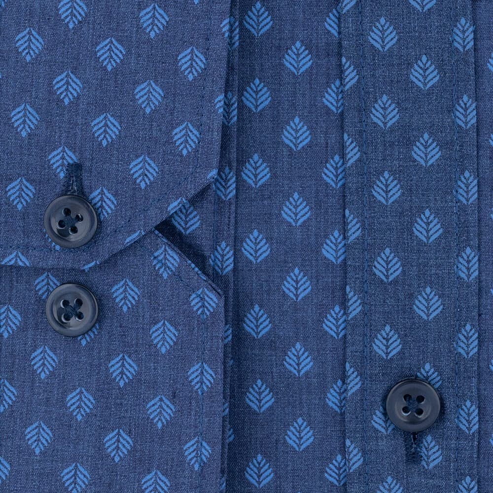 Πουκάμισο Μπλε Με Μπλε Μικροσχέδιο (Modern Fit)