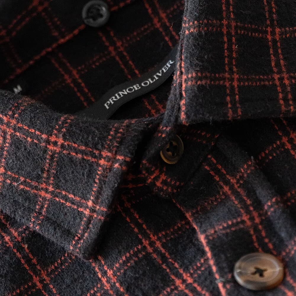 Πουκάμισο Καρό Flannel Μαύρο/Κόκκινο (Modern Fit) 100% Cotton