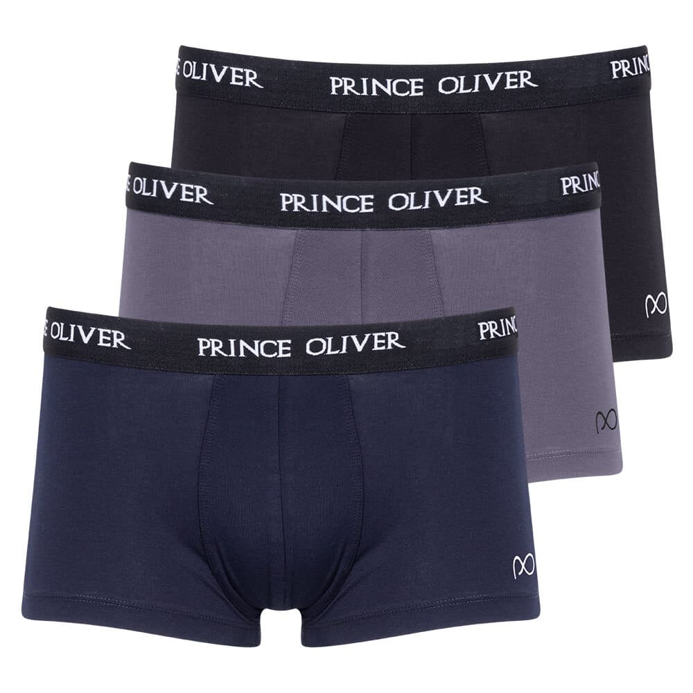 Σετ Boxer 3 Τεμ. Μπλε Σκούρο/Γκρι/ Μαύρο Cotton Stretch