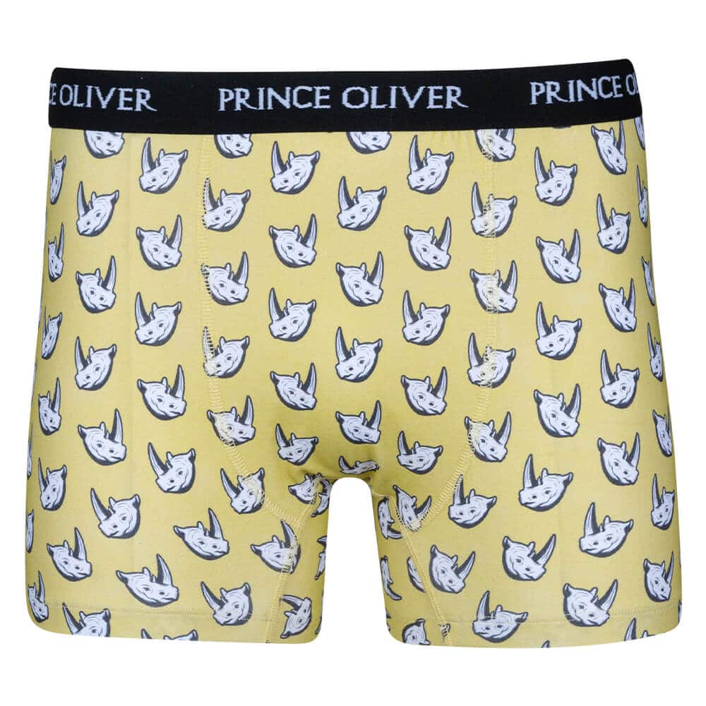 Boxer Κίτρινο με Ρινόκερο Cotton Stretch WILD LIFE COLLECTION