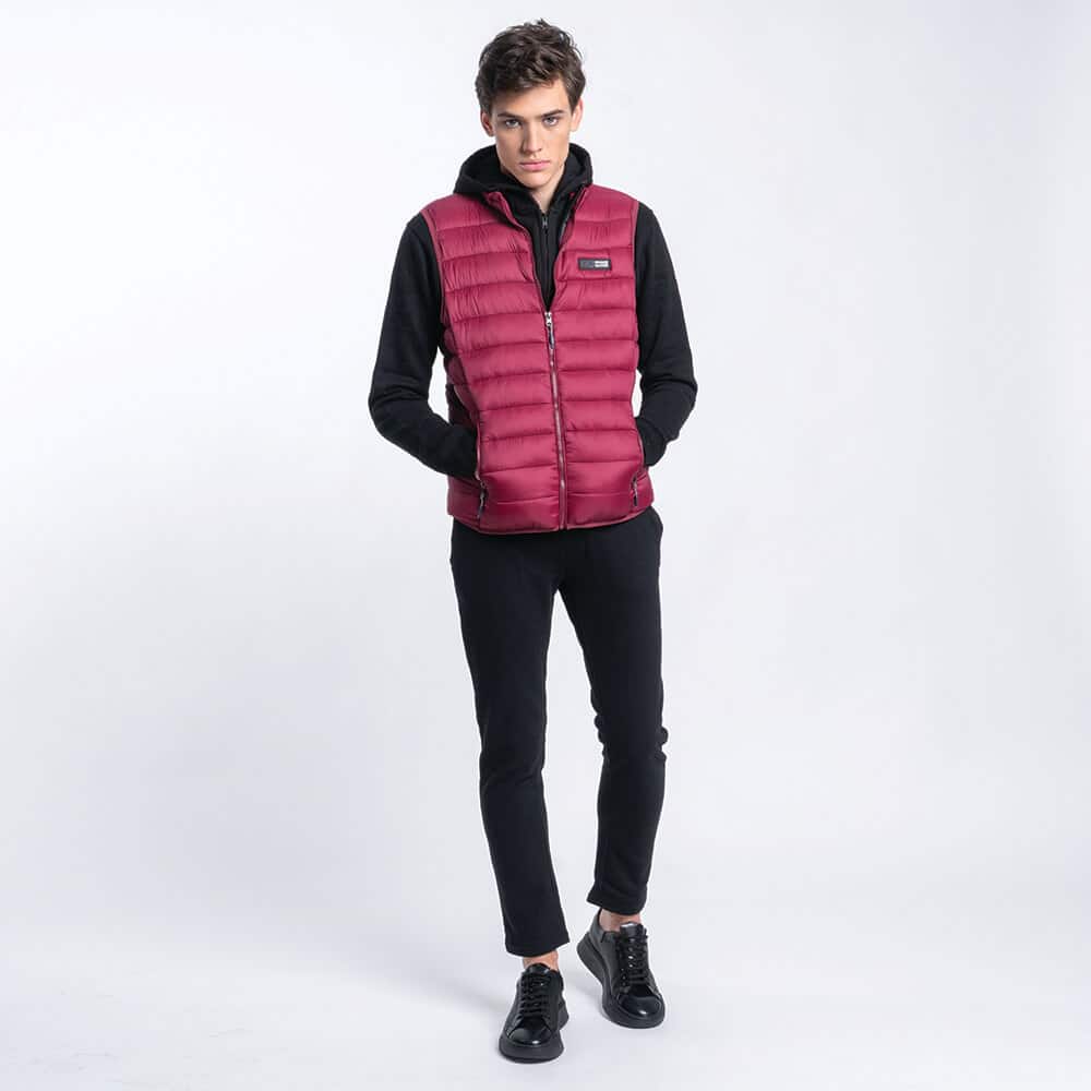 Lightweight Αμάνικο Μπουφάν Μπορντώ All Season (Modern Fit)