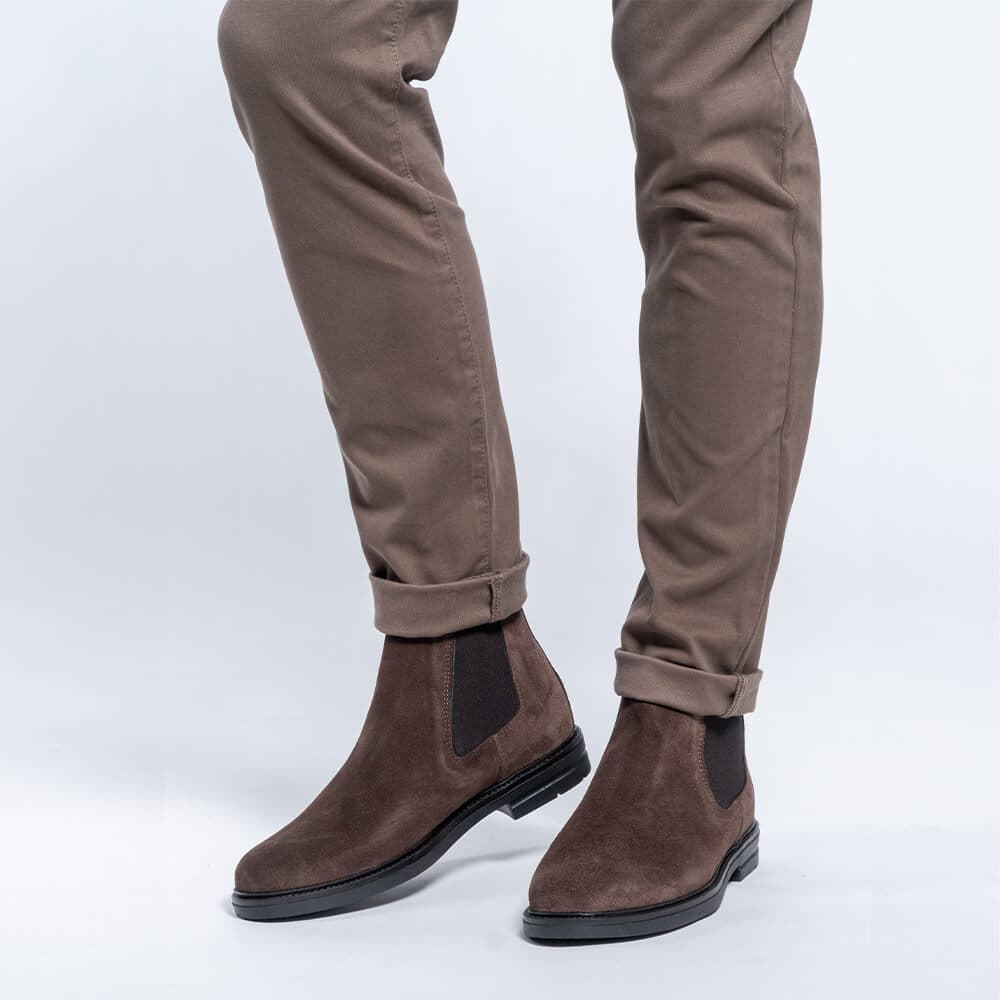 Καφέ Σουέντ Chelsea Boots
