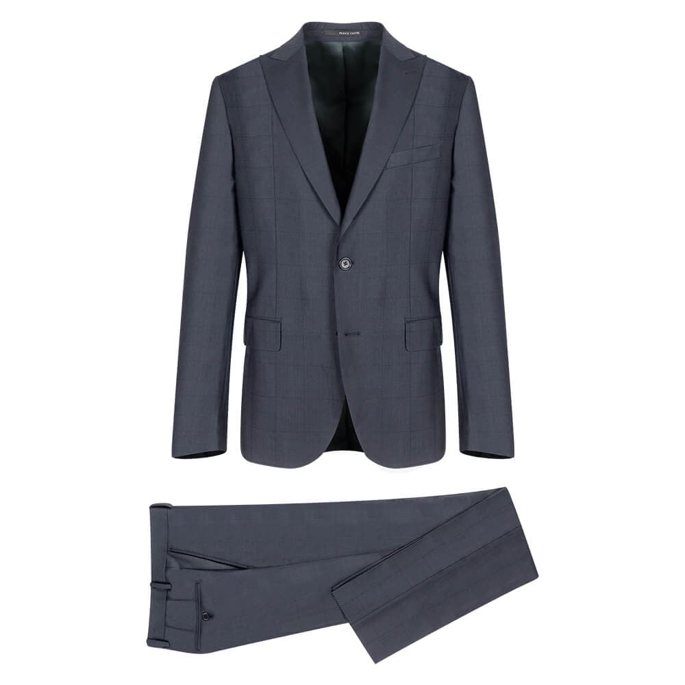 Κοστούμι Μαύρο Καρό Finest Wool (Modern Fit)