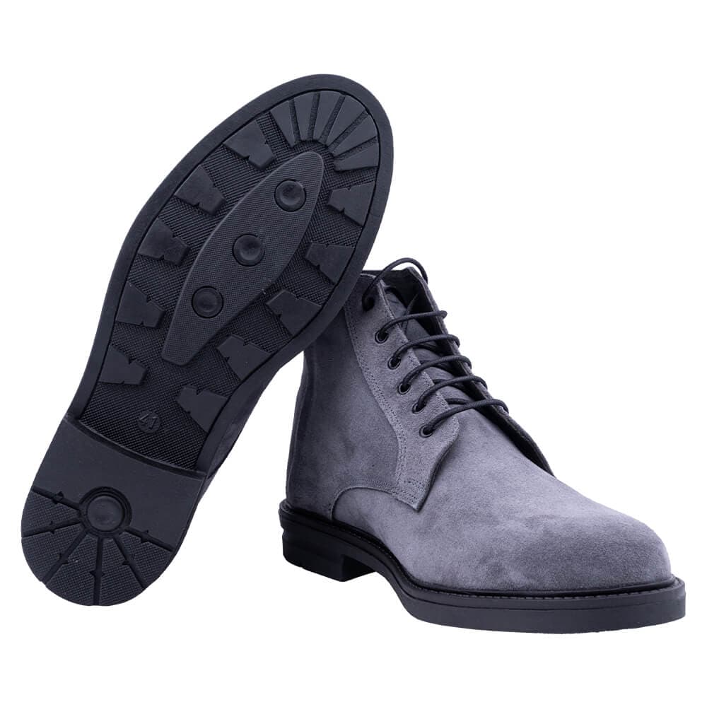 Γκρι Δερμάτινα Dress Boots Suede