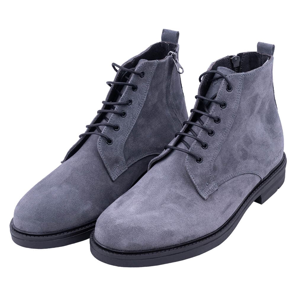 Γκρι Δερμάτινα Dress Boots Suede