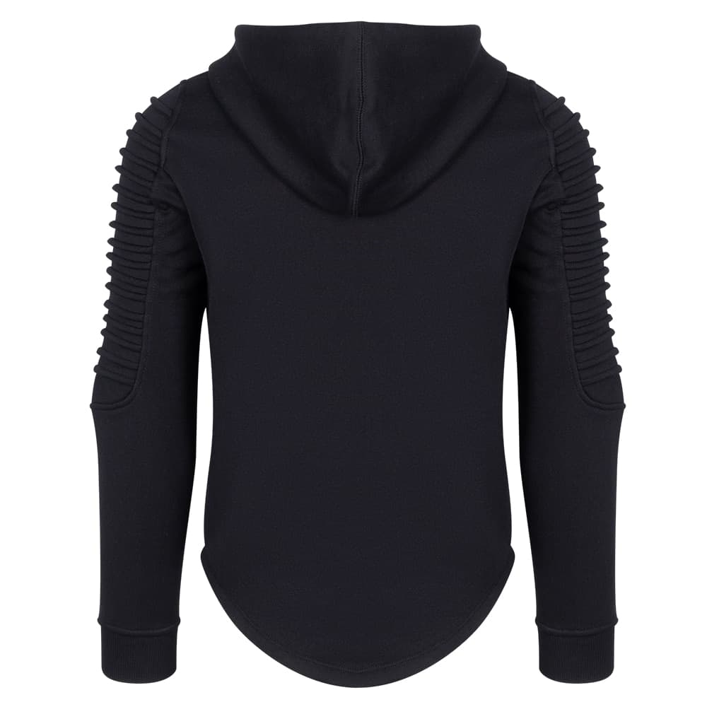 Fashion Φούτερ με Νερβίρ Μαύρο με Κουκούλα (Slim Fit)