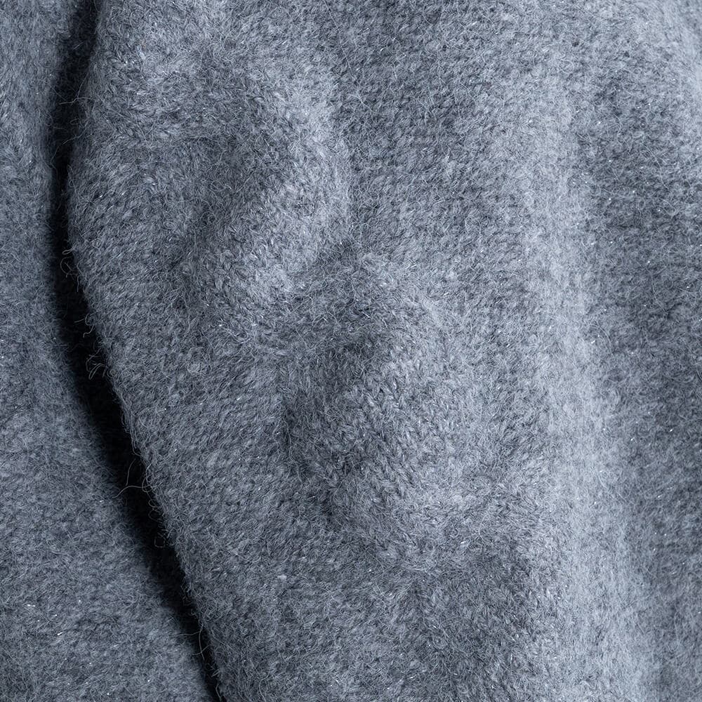 Γυναικεία Πλεκτή Μπλούζα Round Neck Γκρι