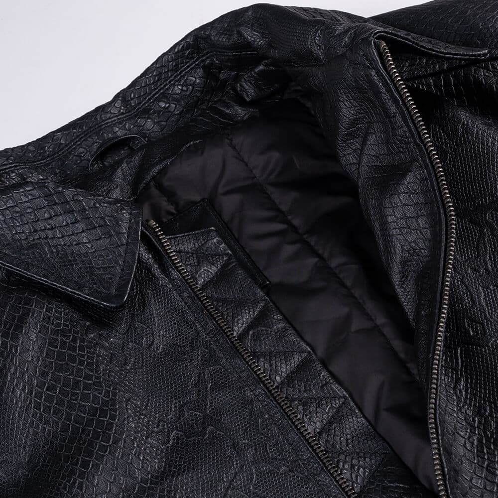 Δερμάτινο Μαύρο 100% Leather Jacket (Modern Fit)
