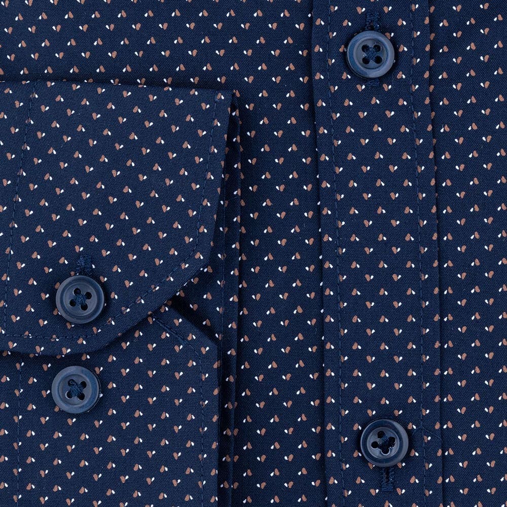 Πουκάμισο Μπλε με Μικροσχέδιο (Modern Fit)