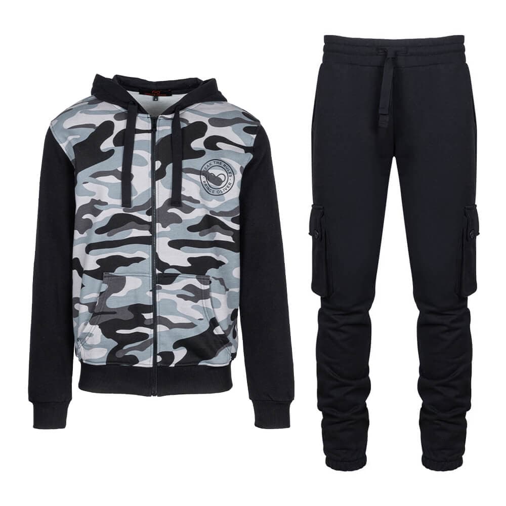 Ζακέτα Φούτερ Army με Κουκούλα 100% Cotton (Relax Fit)