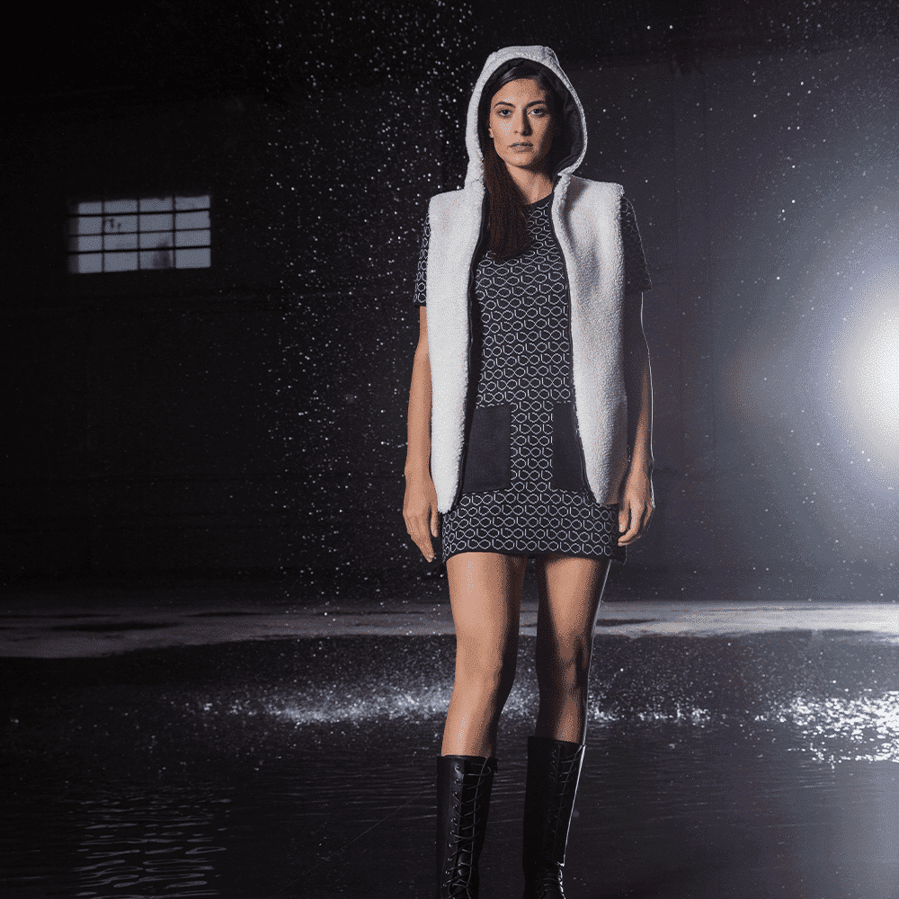 Teddy Bear Sleevless Jacket Εκρού