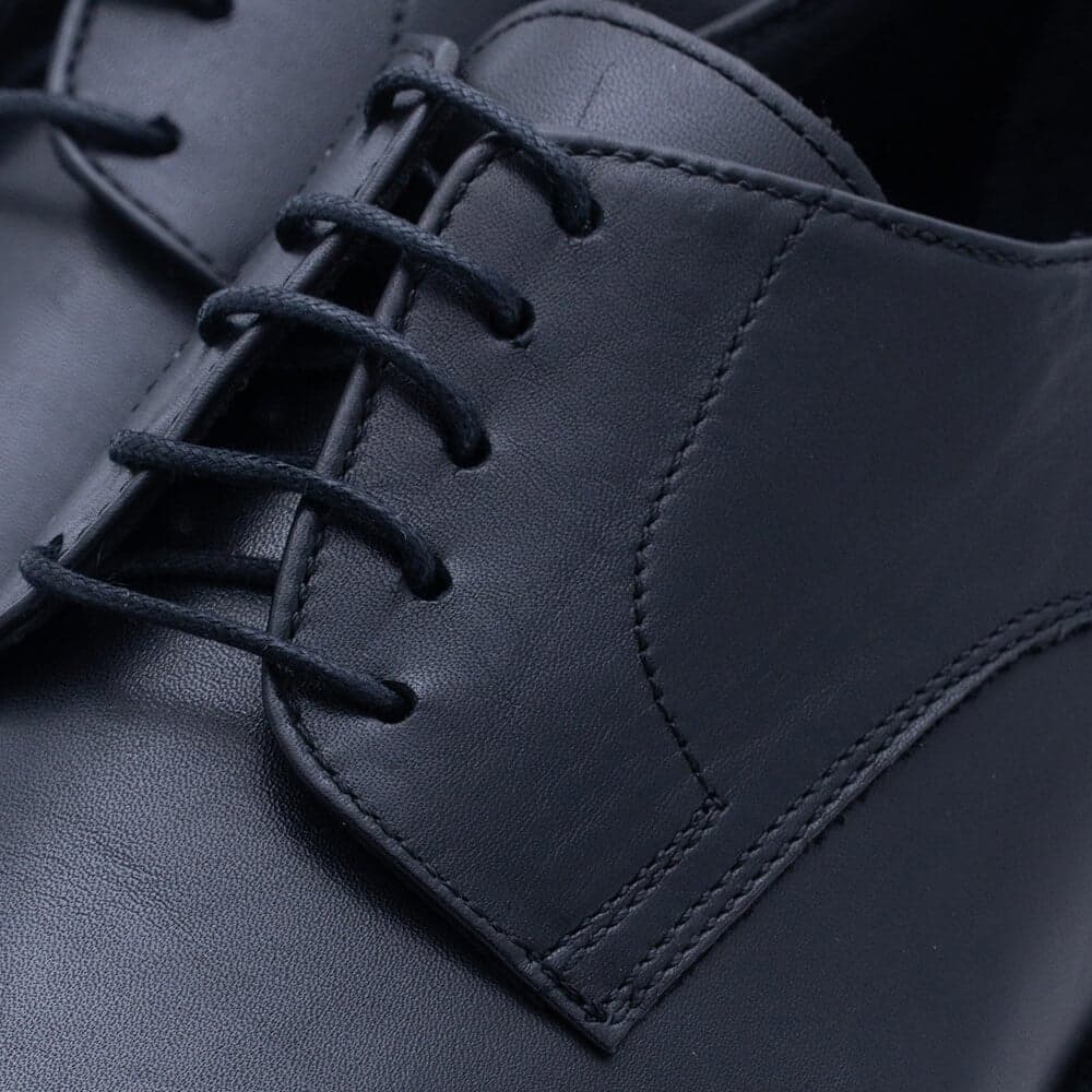 Derby Μαύρα Leather Shoes