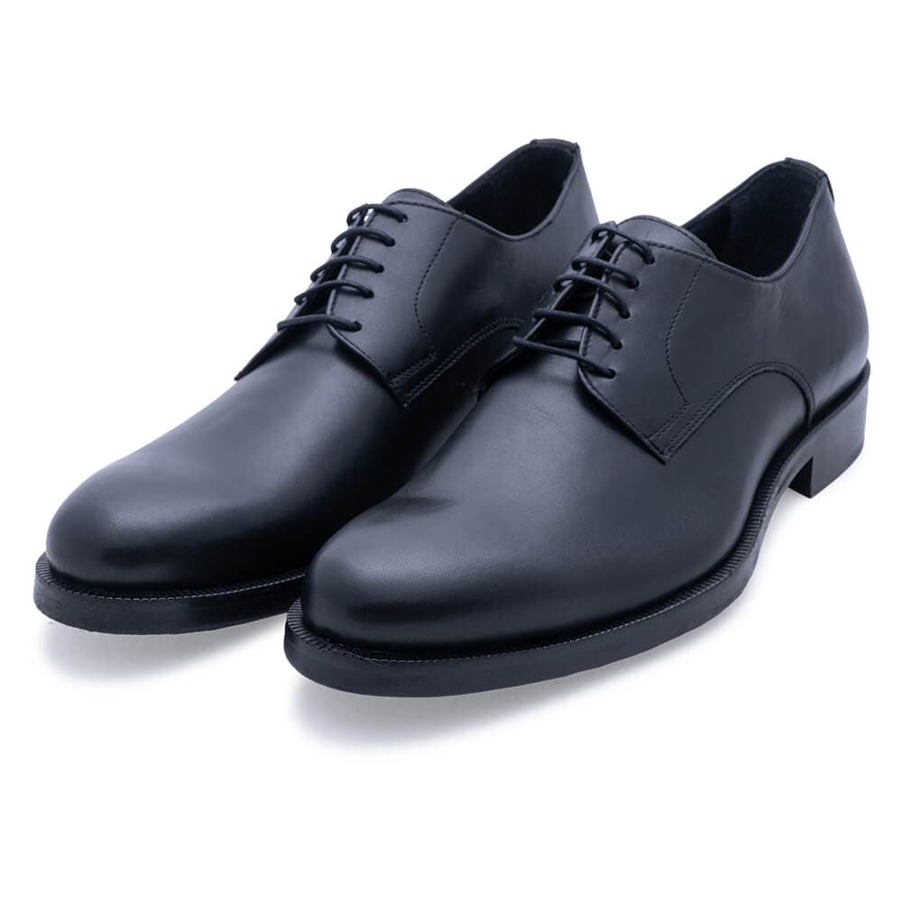 Derby Μαύρα Leather Shoes