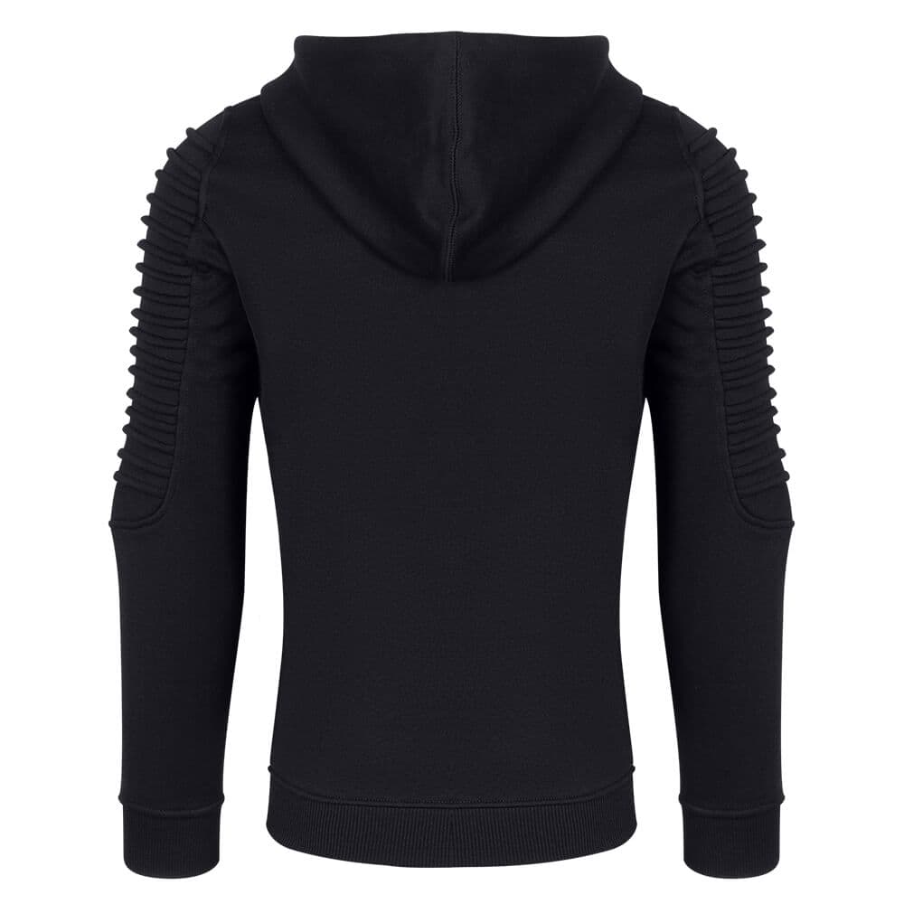 Fashion Φούτερ με Νερβίρ Μαύρο με Κουκούλα (Modern Fit)