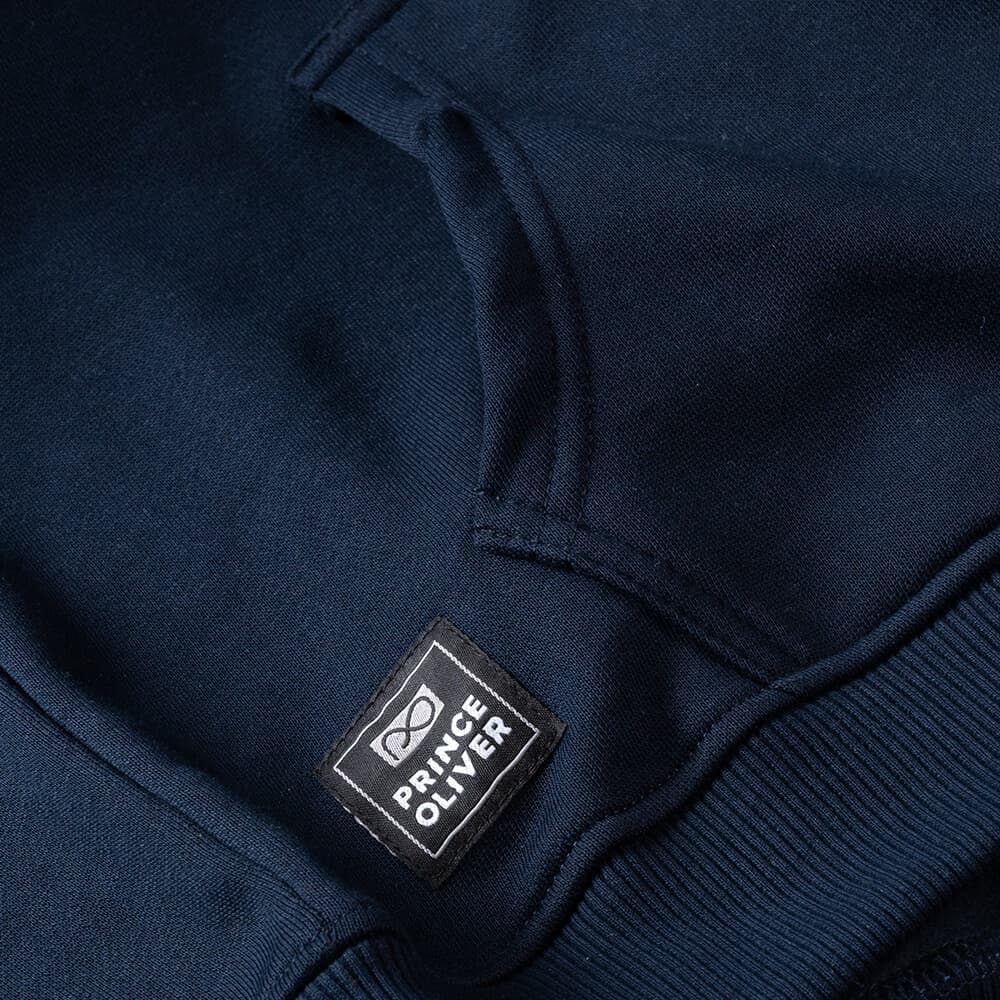 Fashion Φούτερ με Νερβίρ Μπλε Σκούρο με Κουκούλα (Modern Fit)