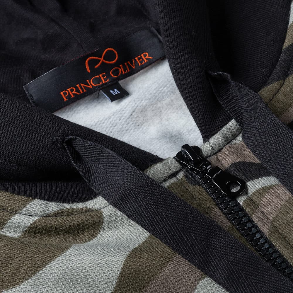 Ζακέτα Φούτερ Army Χακί με Κουκούλα 100% Cotton (Relax Fit)