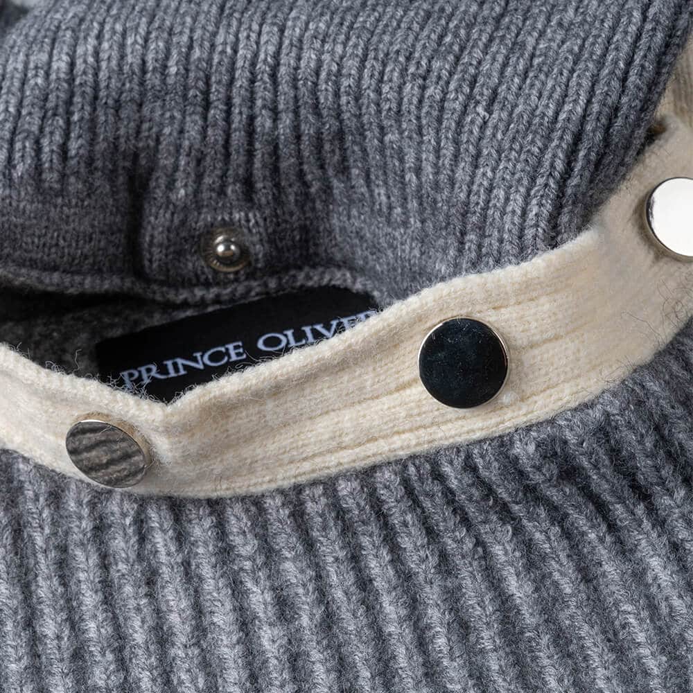 Γυναικεία Πλεκτή Μπλούζα Γκρι με Αποσπώμενο Ζιβάγκο