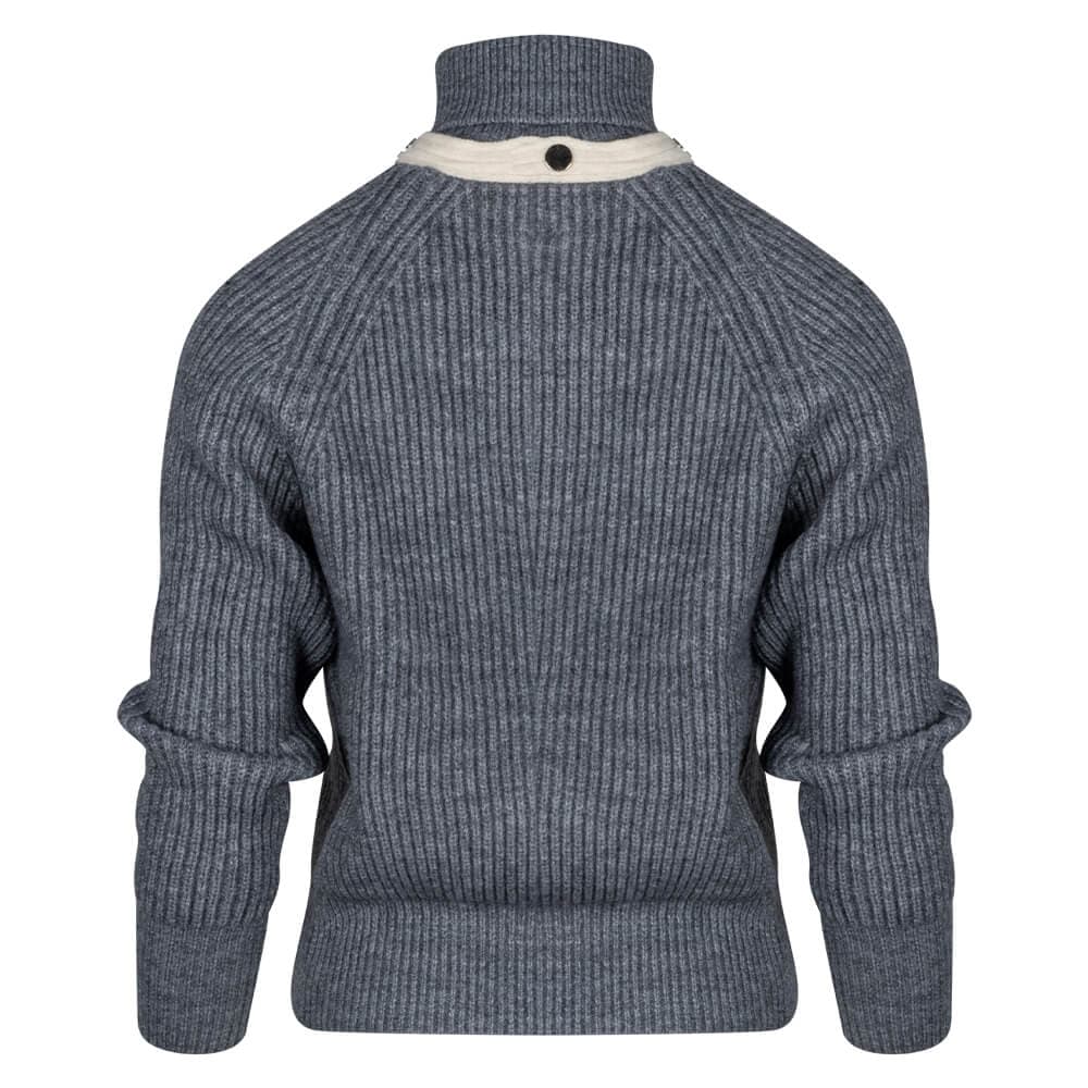 Γυναικεία Πλεκτή Μπλούζα Γκρι με Αποσπώμενο Ζιβάγκο