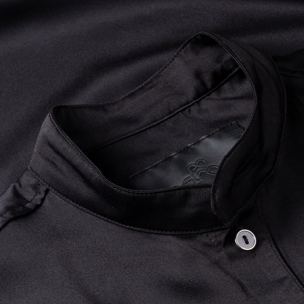 Πουκάμισο με Μάο Γιακά Μαύρο Black Line Apeiron (Modern Fit)