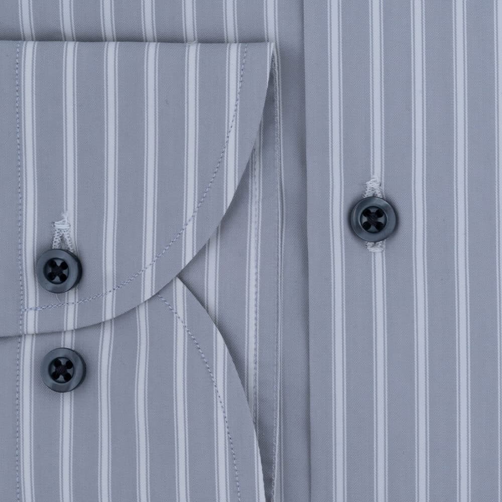 Superior Πουκάμισο Γκρι Ριγέ 100% Fine Cotton (Modern Fit)