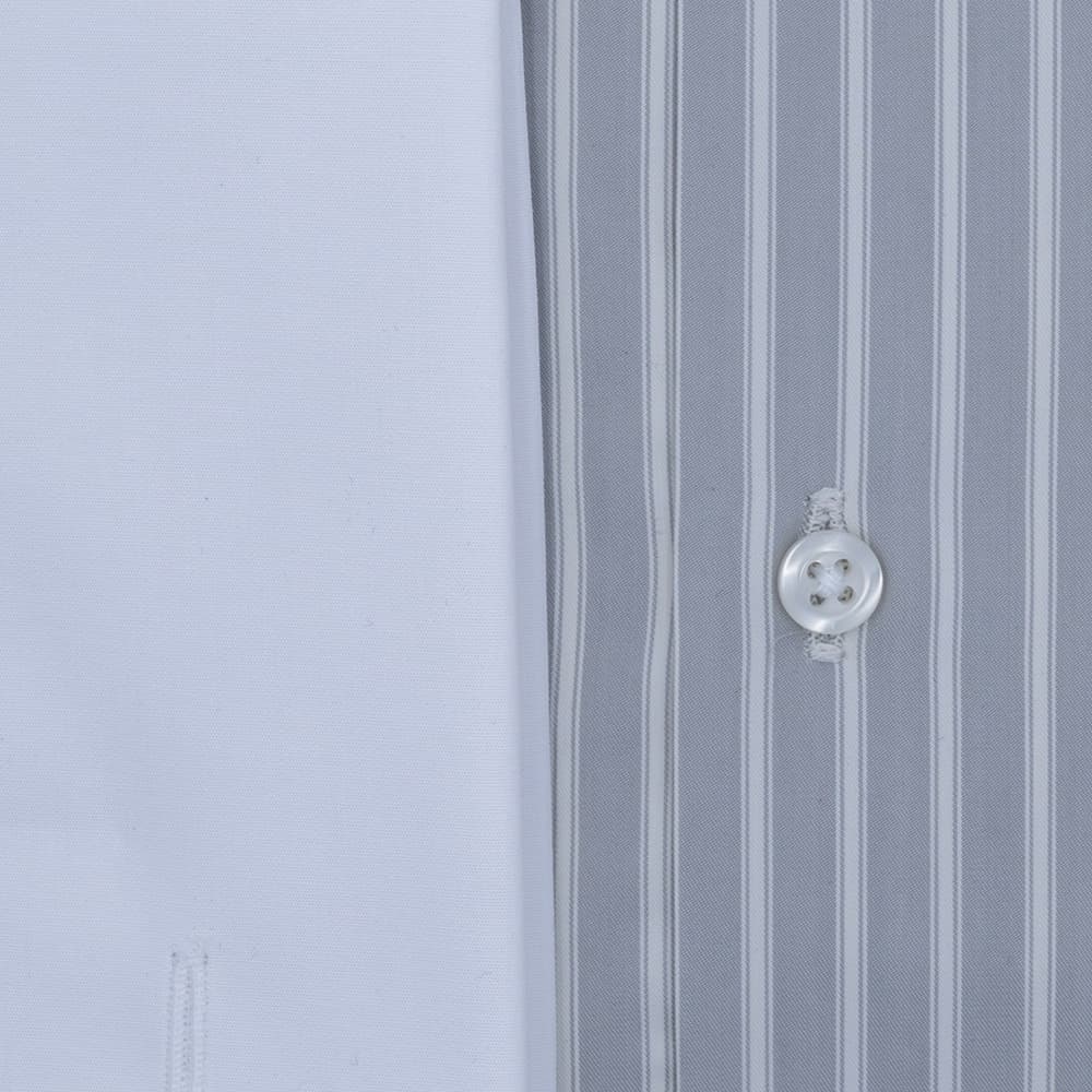 Superior Πουκάμισο Γκρι Ριγέ 100% Fine Cotton (Modern Fit)